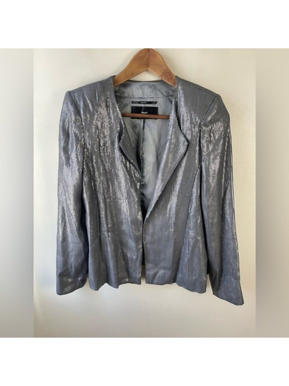 Filippa k women’s silver sequin blazer size small designer night out concert